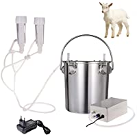 Easy-topbuy Ordeñadora Eléctrica para Cabra Vaca 5.5L Máquina De Ordeño De Acero Inoxidable De Extractor De Leche para…
